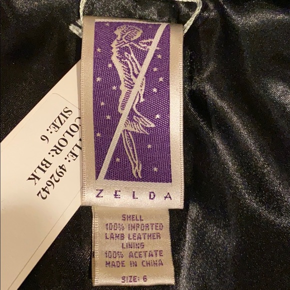 Black Leather Blazer Zelda Whipstitched NWT 6 - Picture 8 of 16